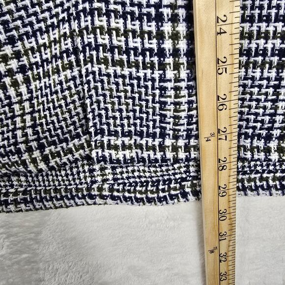 Common People White Blue Green Plaid Button Up Collared Woven Shacket Size M - Picture 10 of 10